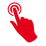 Icon Datenvisualisierung, Finger beruehrt